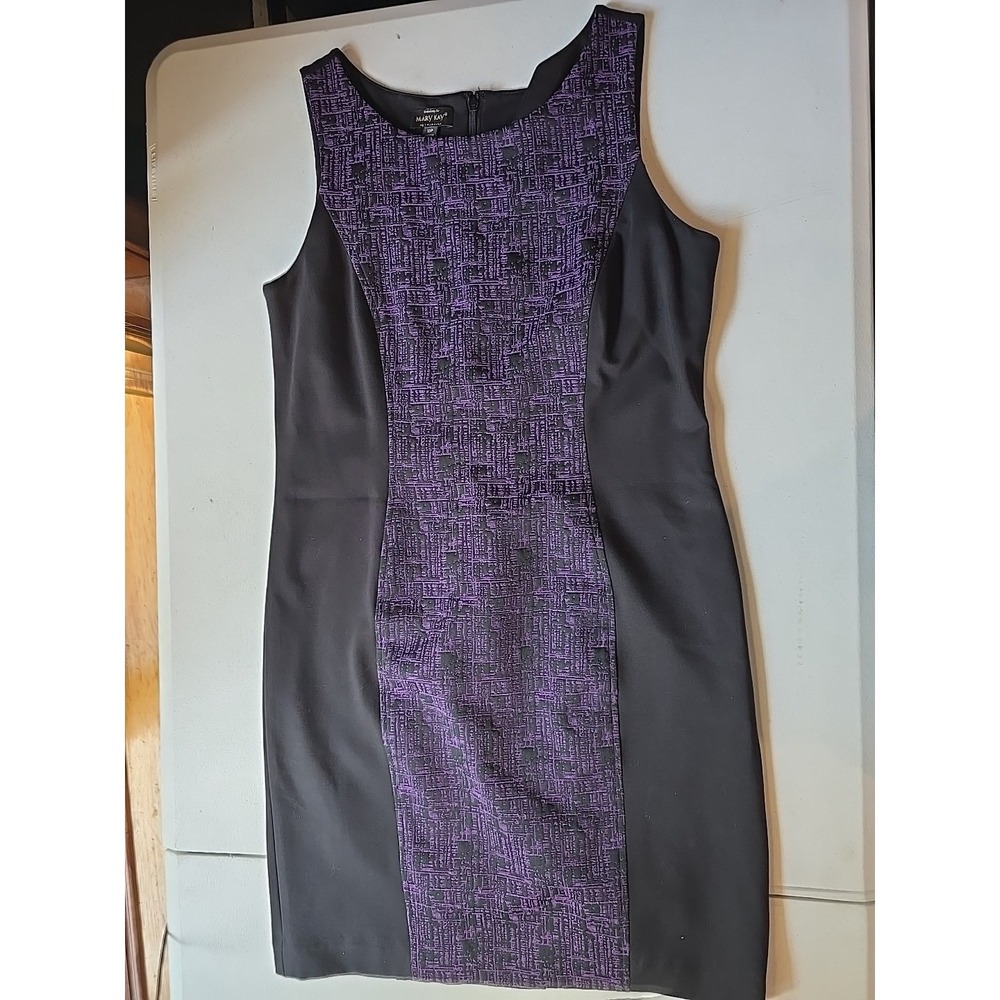 MARY KAY DIRECTOR SUIT DRESS, SIZE 12P PURPLE & BLACK, TWINHILL EUC